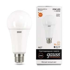 Лампа Gauss LED Elementary A67 25W E27 3000K Улыбка Света